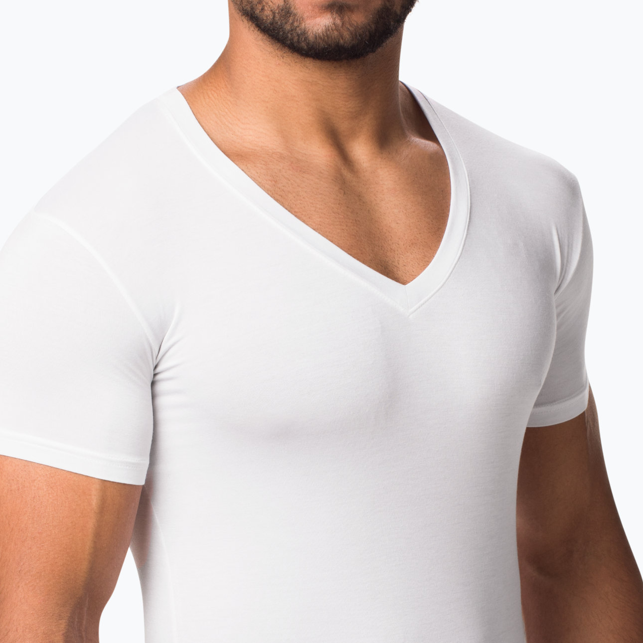 UnderFit™ White V-Neck Undershirt: √ Slim Fit √ Stays Tucked √ Ultra Comfy