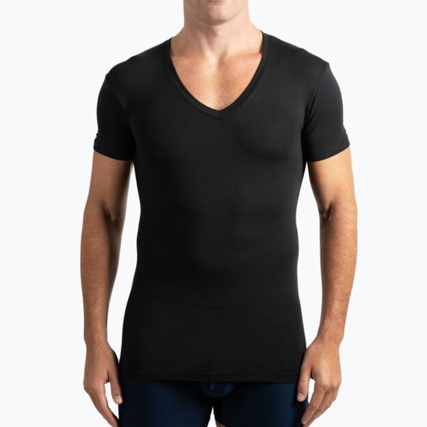 Black V Neck Undershirt – Tyler front full